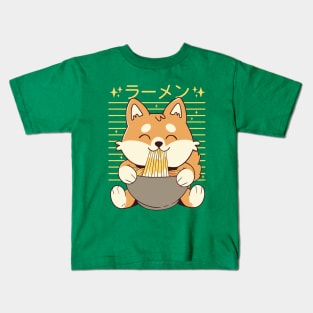 Kawaii Ramen Shiba Kids T-Shirt